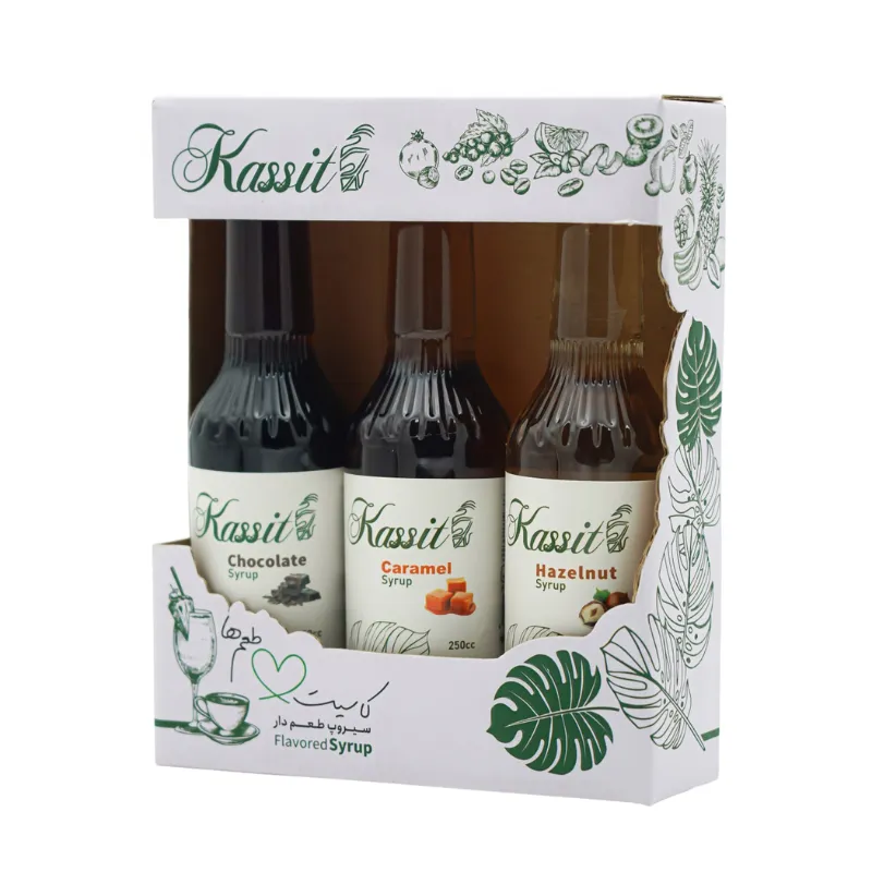 ست سیروپ کاسیت 3 عددی 330 گرم (شکلات-کارامل-فندق)