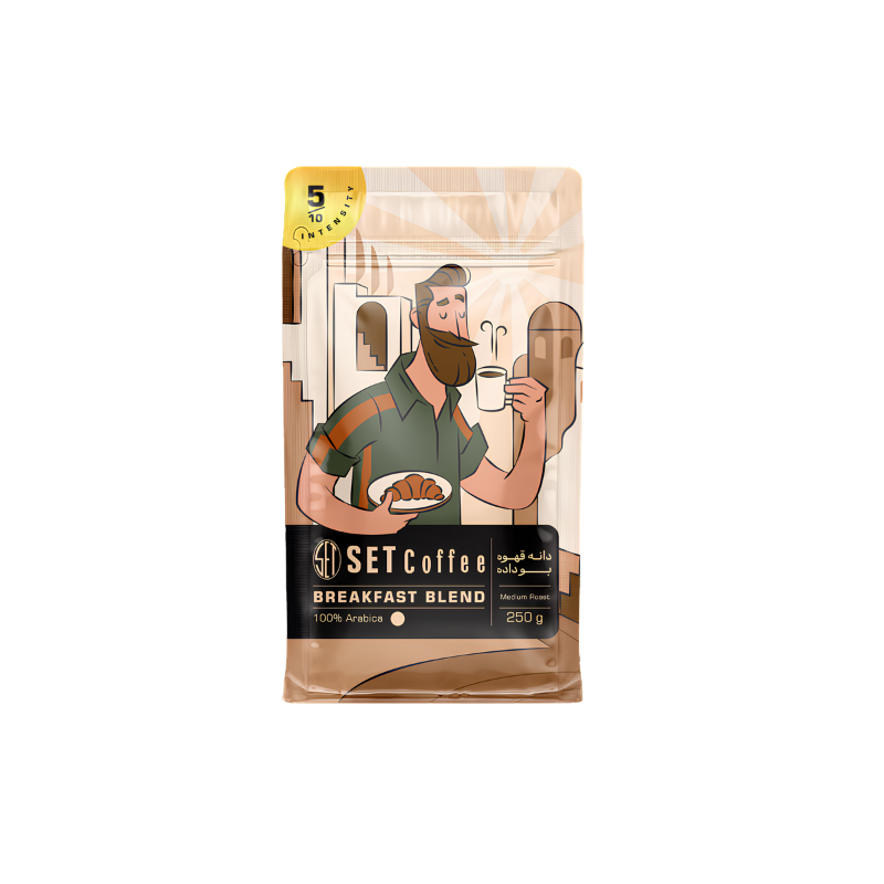 دانه قهوه 100 عربیکا ست BREAKFAST BLEND (250 گرم)